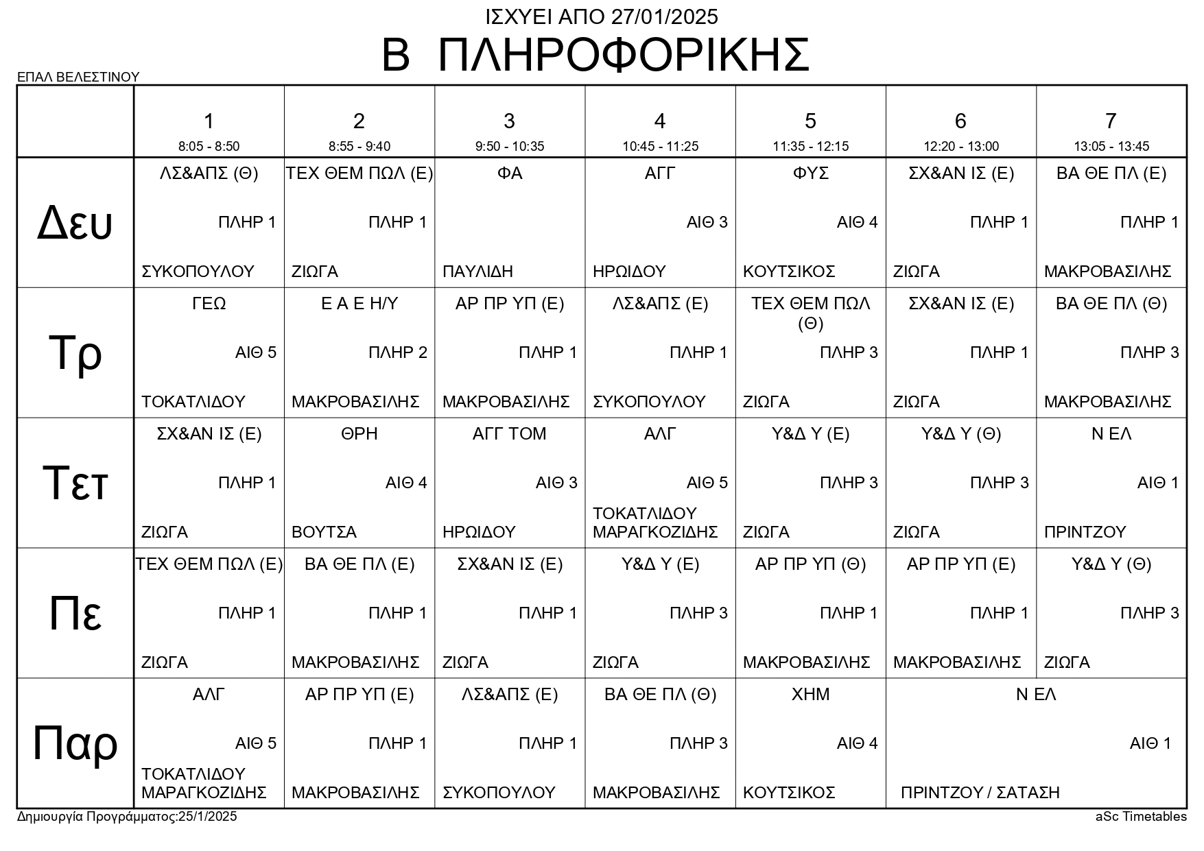 Πρόγραμμα 2025 01 27 Τμήματα page 0004