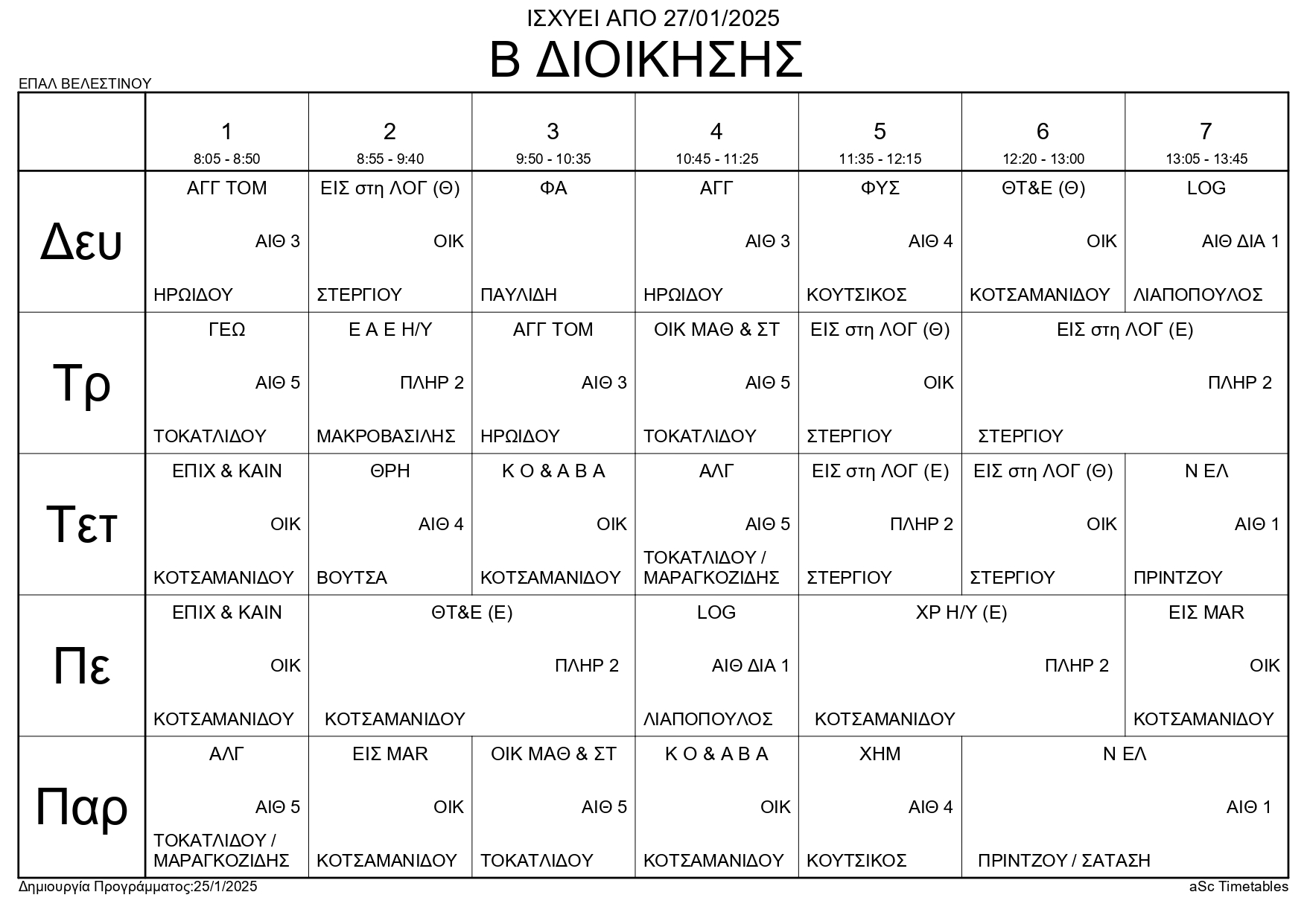Πρόγραμμα 2025 01 27 Τμήματα page 0005